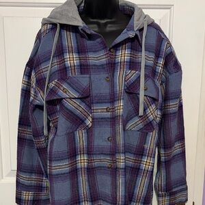 Altar'd State Blue and Purple Plaid Jacket